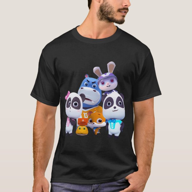 Babybus, Super Rescue Team Kiki und Miumiu Panda T-Shirt (Vorderseite)