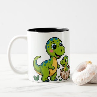 Babydinosaurier Zweifarbige Tasse