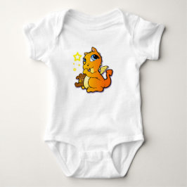 Babydrache, der seinen Daumen - Orange sind zum Baby Strampler