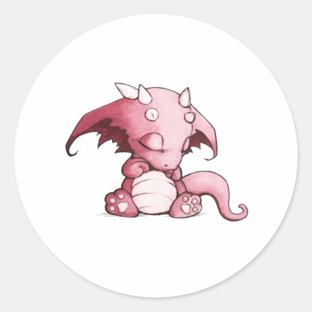 Babydrache Runder Aufkleber (Vorderseite)