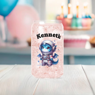 Babydrachenastronaut im verschneiten Land Dosenglas