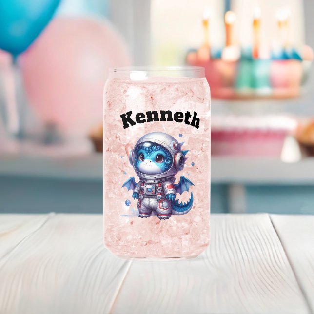Babydrachenastronaut im verschneiten Land Dosenglas (Insitu (Baby Party))