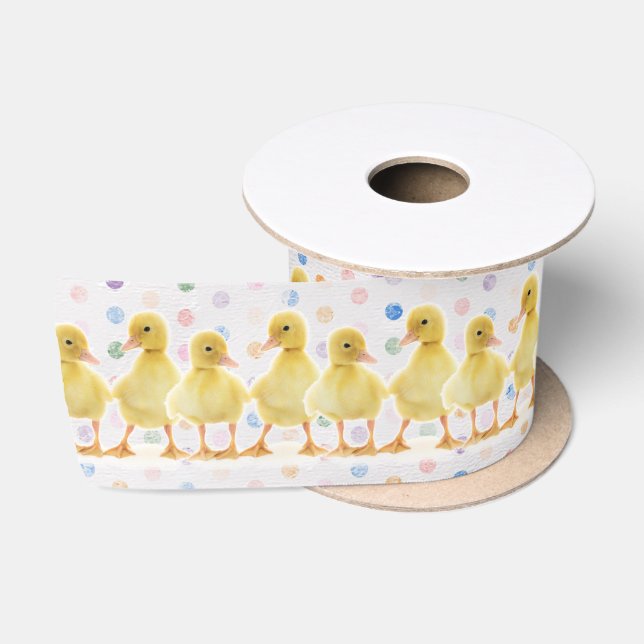Babyducks auf Polka Dots Satinband (Spule)