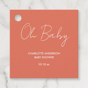 Babyduschanlage, modern terracotta elegant geschenkanhänger