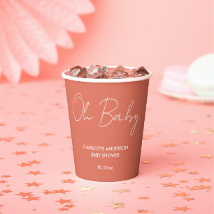 Babyduschanlage, modern terracotta elegant pappbecher