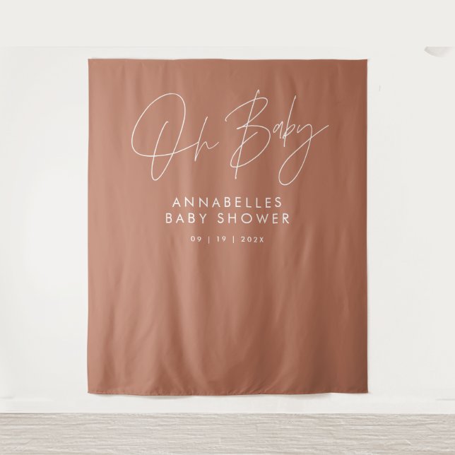 Babyduschanlage, modern terracotta elegant wandteppich (Vorderseite)