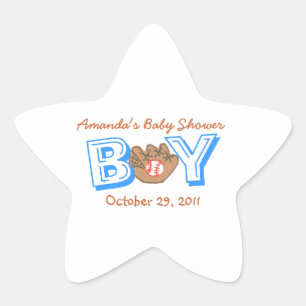 Babyduschaufkleber zum Thema Baseball — Baby Stern-Aufkleber