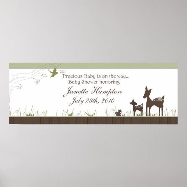 Babyduschbanner mit Hirsch Poster (Vorne)