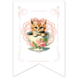 Babyduschbanner mit rosa Bogen und Babytieren Wimpelkette