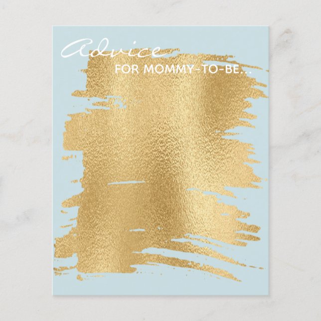 Babyduschberatungskarte "Classic Gold/Blue" (Vorderseite)