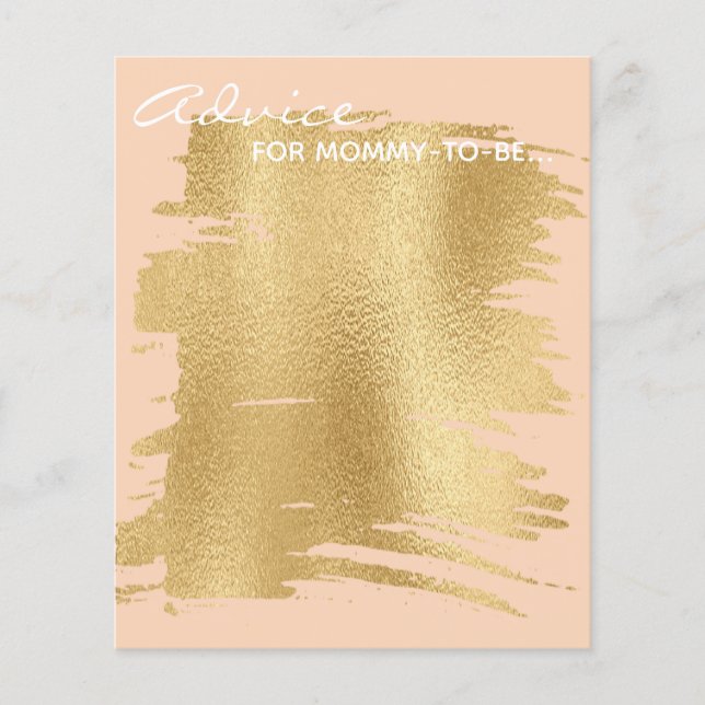 Babyduschberatungskarte "Classic Gold/Pink" (Vorderseite)