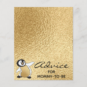 Babyduschberatungskarte "Gold Baby Penguin"
