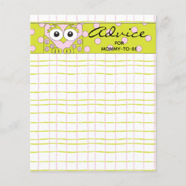 Babyduschberatungskarte "Pink Green Owl"