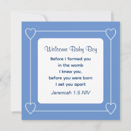 Babyduschbibel Verse Streifen Blaue Einladung