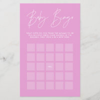 Babyduschbingo modern mädchenhaftes Cerise Pink