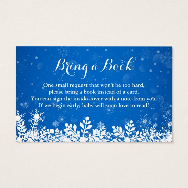 Babyduschbuch Anfrage Winter Blue Schneeflocken (Vorderseite)