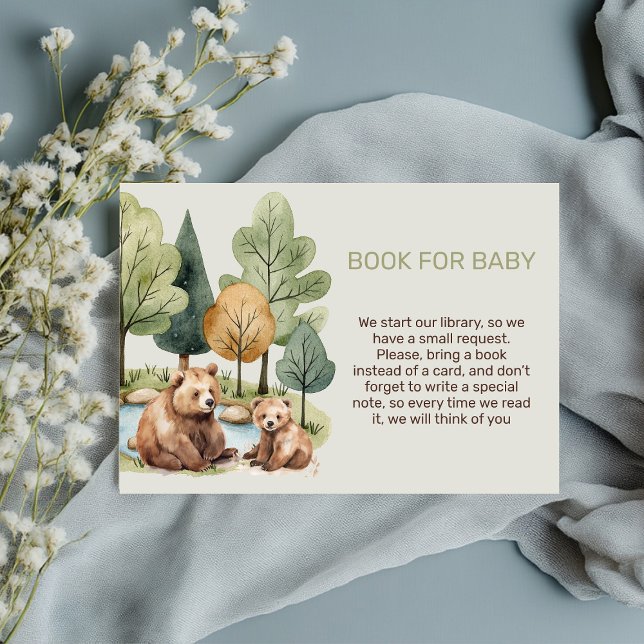 Babyduschbuch von Mama Bären Begleitkarte (Adorable Watercolor Mama & Baby Bear Invitation – Perfect for a Woodland Baby Shower! )