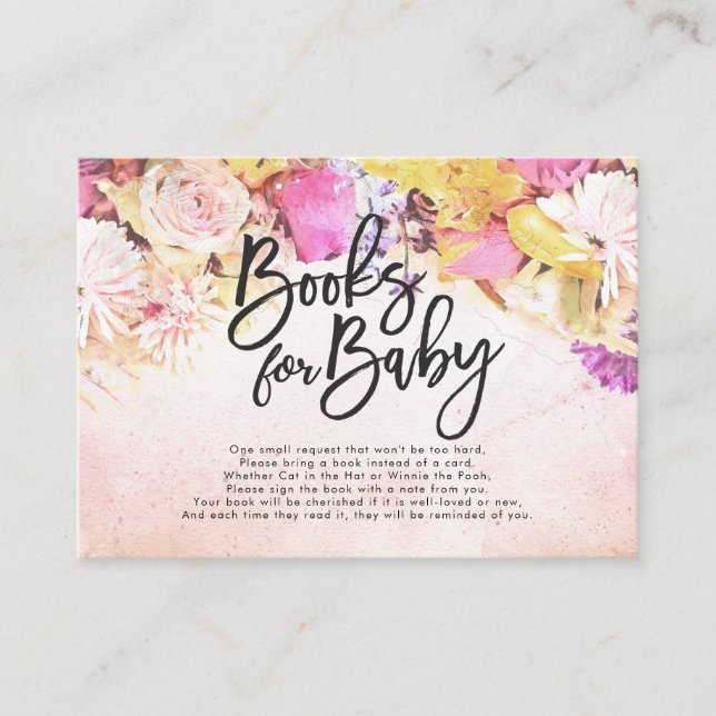 Babyduschbücher für Baby / Buchanfrage mitbringen Begleitkarte (Vorderseite)