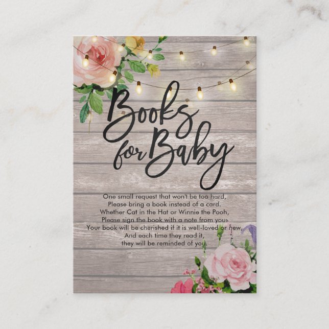Babyduschbücher für Baby / Buchanfrage mitbringen Begleitkarte (Vorderseite)