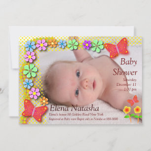 Babydusche 001 Schmetterling Einladung