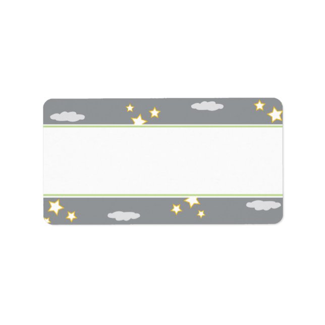 Babydusche-Adressetikett Moon and Stars Adressaufkleber (Vorne)