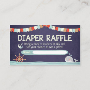 Babydusche Ahoy Es ist eine Boy Diaper Raffle Begleitkarte