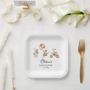 Babydusche Albern Gänse Pappteller