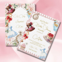 Babydusche Alice im Wunderland Rosa Blüte