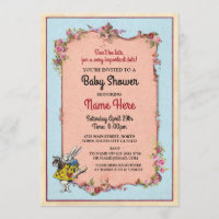 Babydusche Alice Wonderland Rabbit Party Einladung