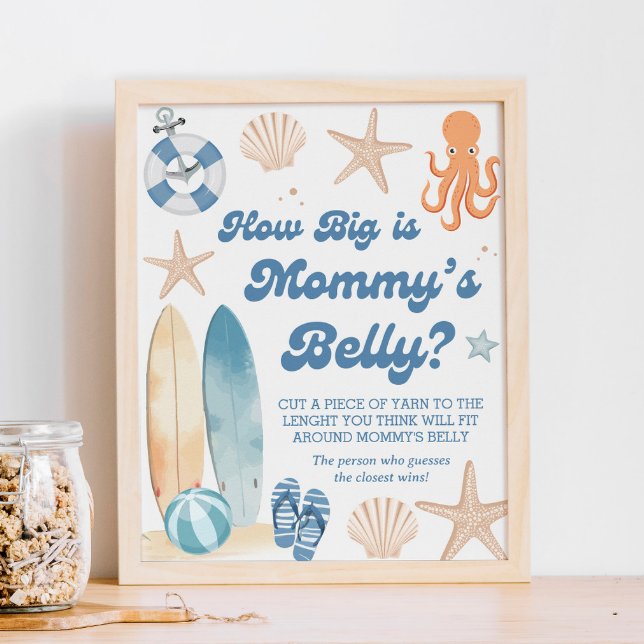 Babydusche an der Küste Wie groß ist ihr Bauch? Poster (Von Creator hochgeladen)