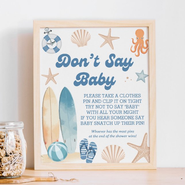 Babydusche an der Strandküste Sage kein Babyspiel Poster (Von Creator hochgeladen)