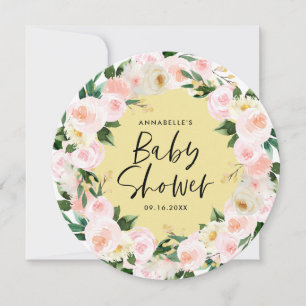 Babydusche Aquarellgelb Gürtelschrift