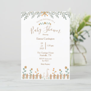 Babydusche Aquarellschrift Einladung
