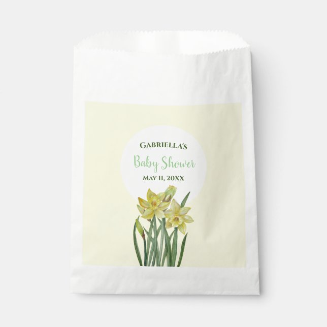 Babydusche Aquarelltüten Gelber Hintergrund Geschenktütchen (Vorderseite)