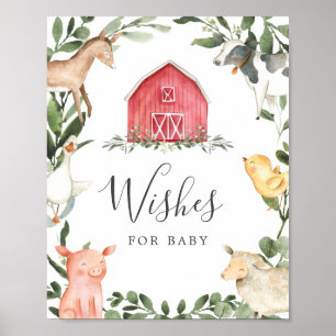 Babydusche auf Bauernhof für Babysignatur Poster