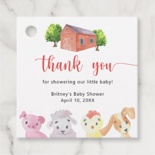 Babydusche auf dem Bauernhof - vielen Dank Geschenkanhänger