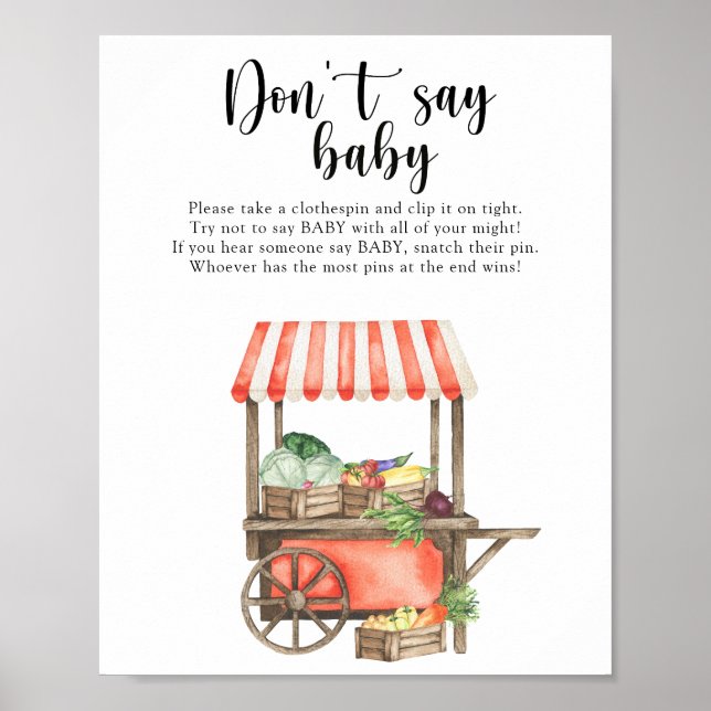 Babydusche auf dem Markt - Kein Babyposter Poster (Vorne)