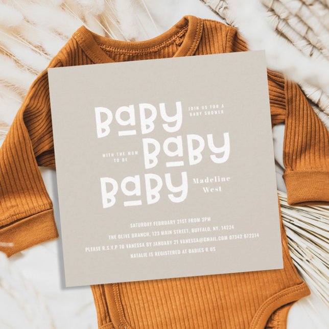 Babydusche auf natürlichem, minimalgeschlechtsneut einladung (Von Creator hochgeladen)