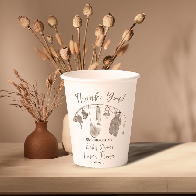 Babydusche Aufgeregt Pappbecher (fishing baby shower paper cup)