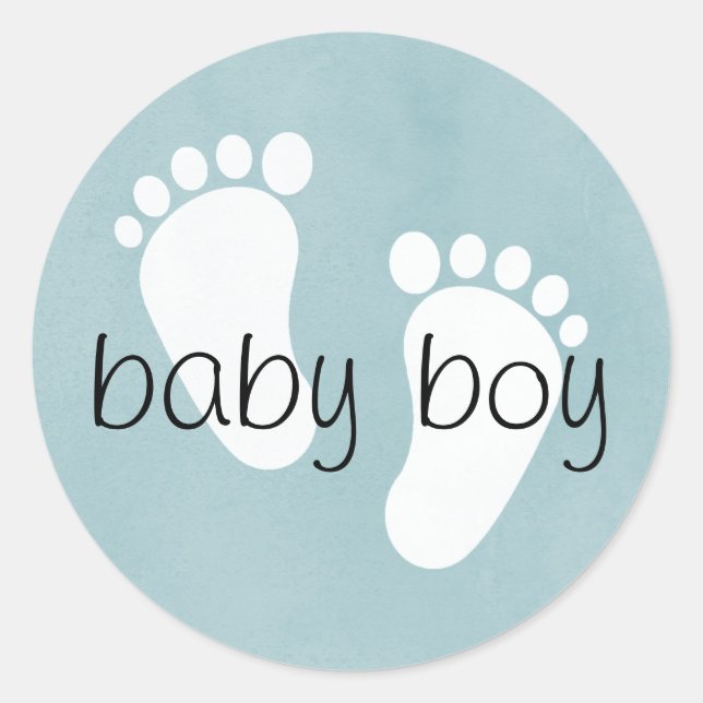 Babydusche — Aufkleber für das Geschlecht— Junge (Vorderseite)