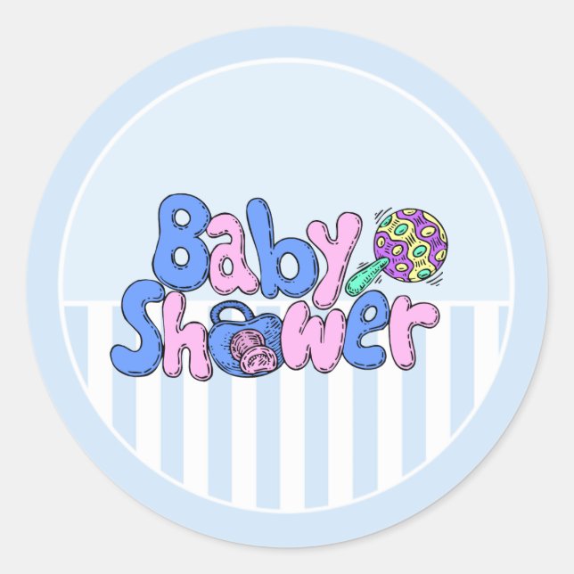 Babydusche-Aufkleber Runder Aufkleber (Vorderseite)