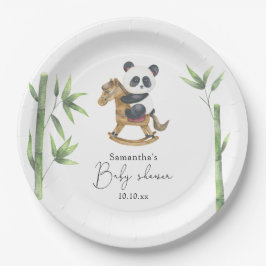 Babydusche aus Bambus und Panda Bear Pappteller