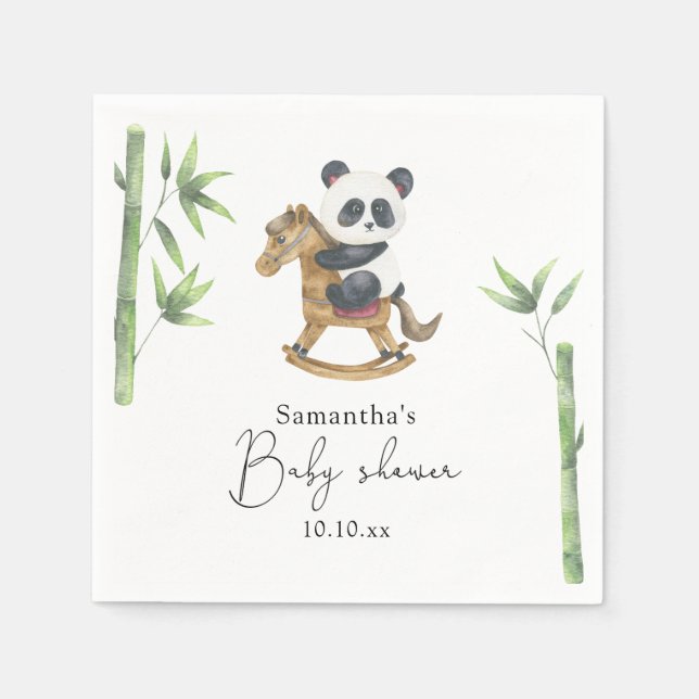 Babydusche aus Bambus und Panda Bear Serviette (Vorderseite)