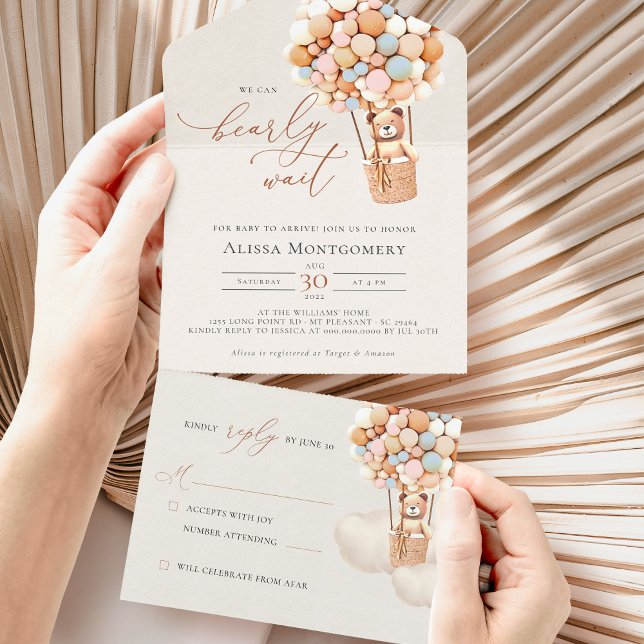 Babydusche aus Bärenblasen in einer Einladung (Von Creator hochgeladen)