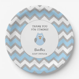 Babydusche aus Blauem Uhu, Party 1. Pappteller