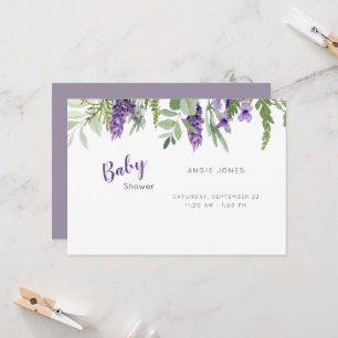 Babydusche aus Foliage Lavender Einladung