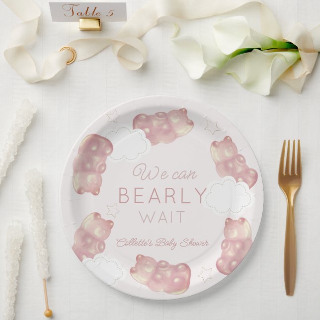 Babydusche aus Gummy Bear Girl Pappteller (Hochzeit)