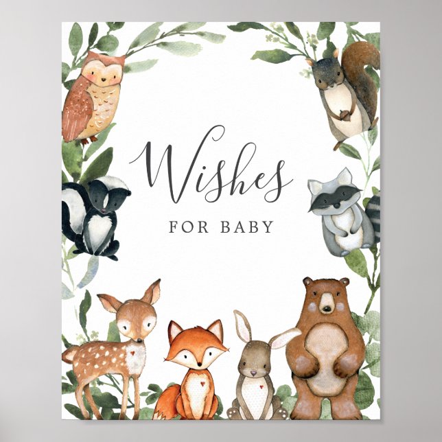 Babydusche aus Holz für Babysignatur Poster (Vorne)
