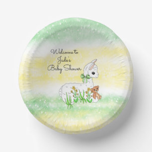 Babydusche aus Llama und Teddy Bear Pappteller