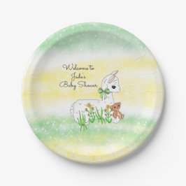 Babydusche aus Llama und Teddy Bear Pappteller